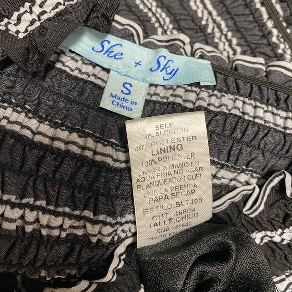 She and sky Striped Off-the-Shoulder Maxi Dress S - Picture 9 of 9